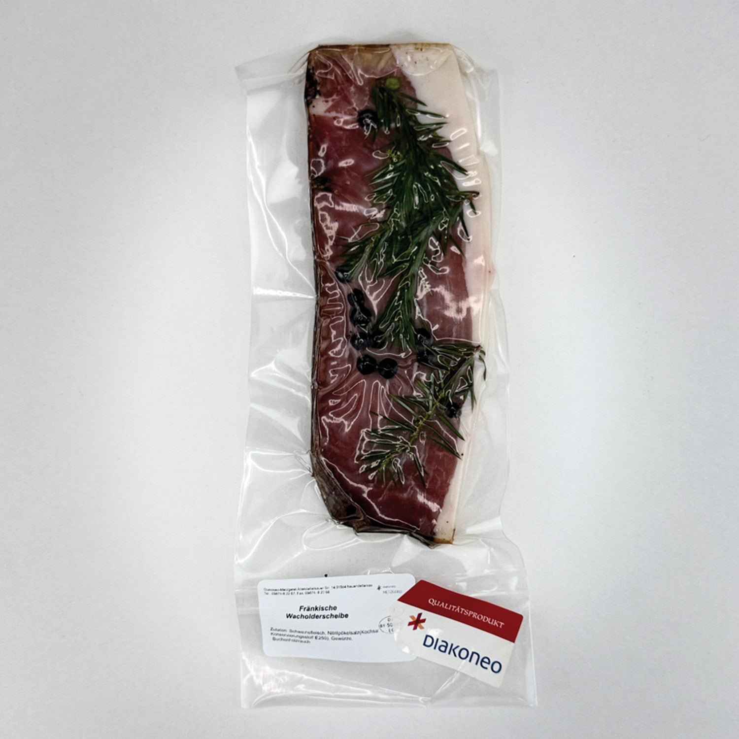 Wacholderscheiben (roher Schinken mit Wacholder gewürzt und geräuchert)